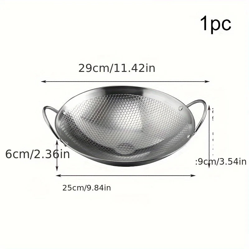 29cm Honeycomb Stainless Steel Non-Stick Skillet with Handle