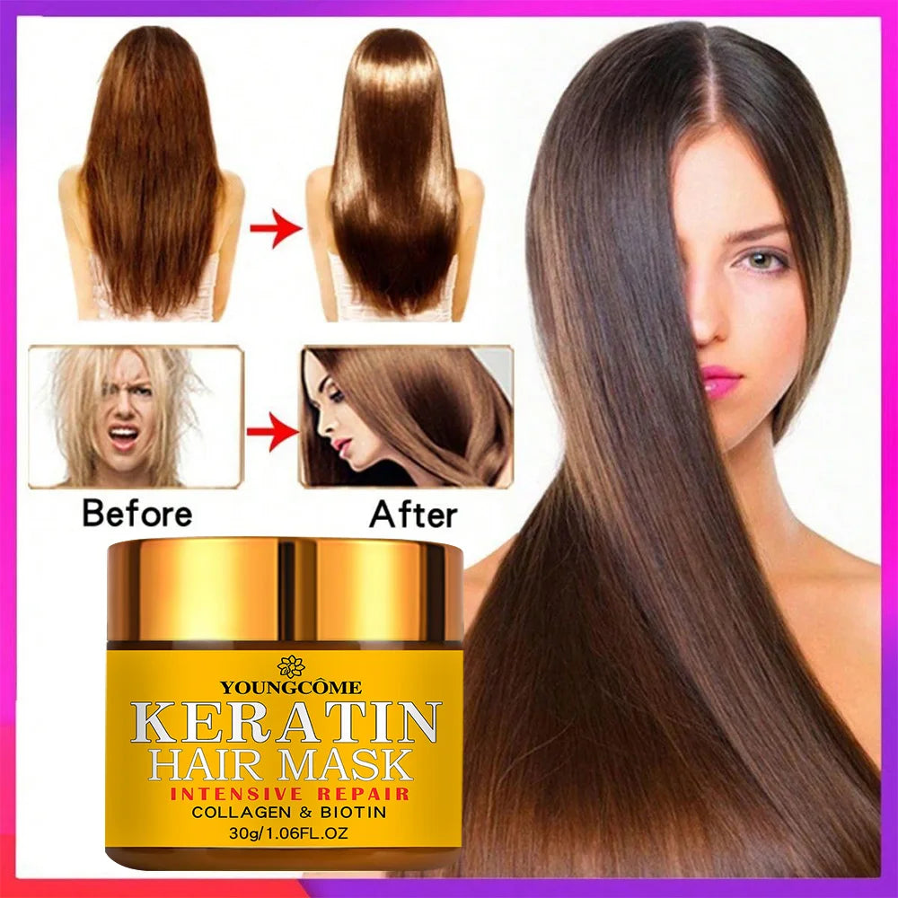 Hair Repairs Hair Mask Biotin Collagen Keratin Treatment Hairs Conditioner Hair Essential Oil Nourishing for Dry Damaged Peaceful Pleasures Health and Wellness