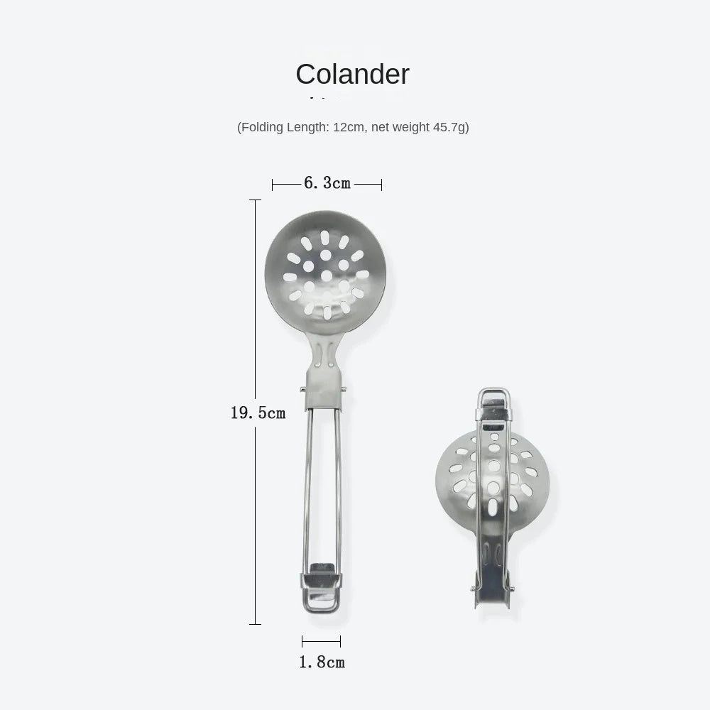 Folding Spatula Spoon Shovel Food Turner Portable 304 StainlessSteel Outdoor Camping BBQ Cooking Tableware Picnic Supplies ﻿ Peaceful Pleasures Health and Wellness Coiander