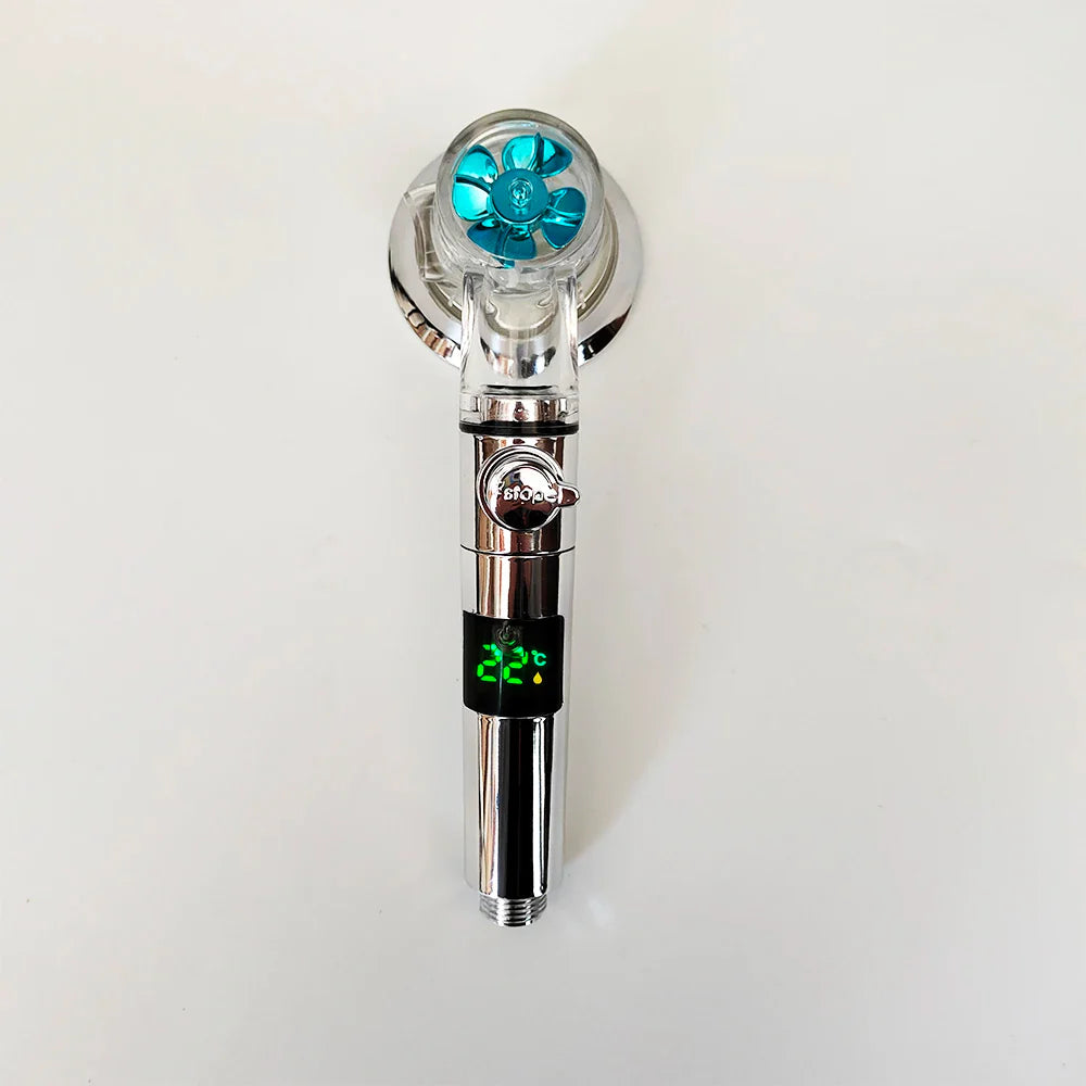 3-Mode LED Turbo Fan Shower Head | High Pressure Water Saving