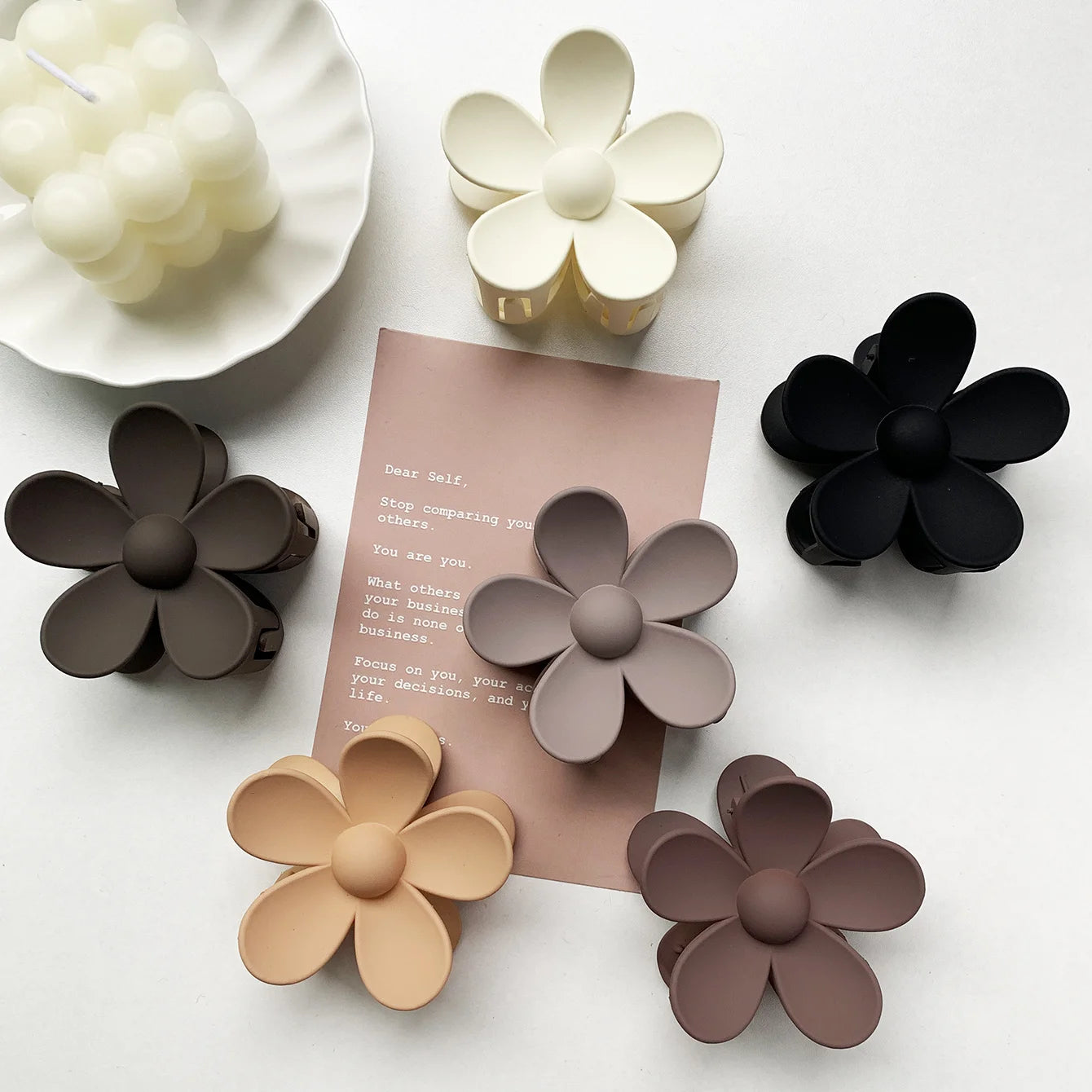 Flower Shark Hair Clips – Set of 6 Large Premium Clips Hair Accessories Peaceful Pleasures Health and Wellness 6pcs