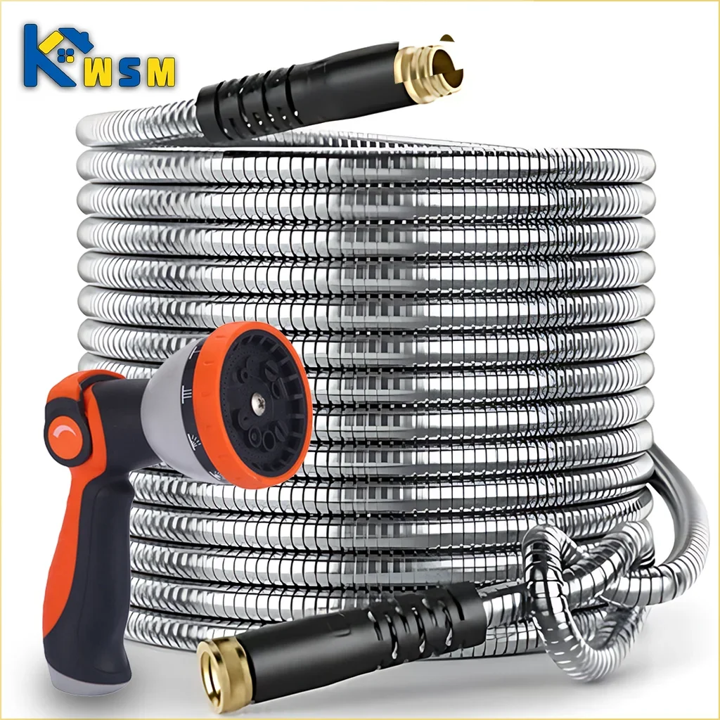 75ft Stainless Steel Garden Hose – Kink-Free Metal Water Hose