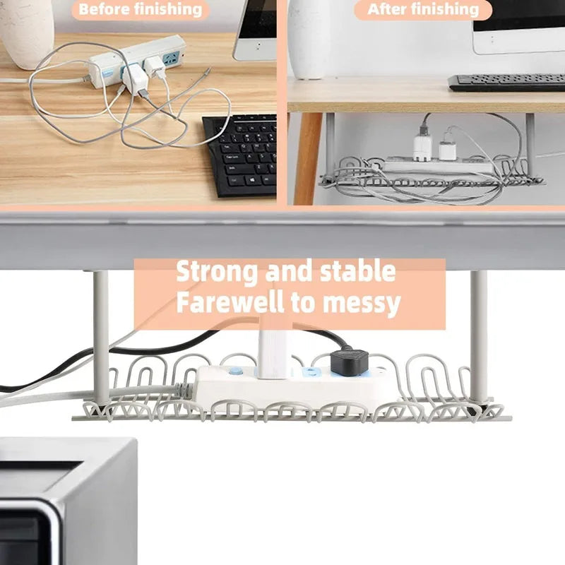 Under Desk Cable Management Tray – Cord & Wire Organizer