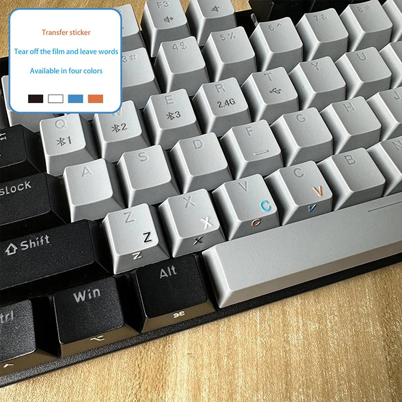 German Keyboard Stickers Transfer Film with Tweezers – QWERTZ