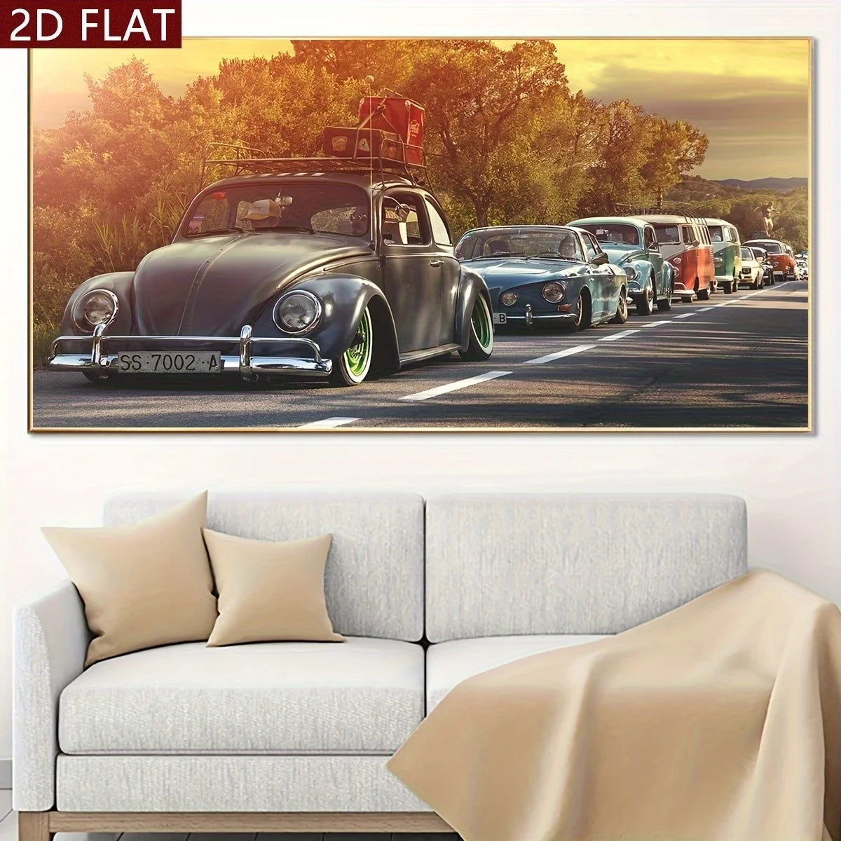 Fashion Car Canvas Wall Art Poster | Unframed Modern Print Canvas Wall Art Peaceful Pleasures Health and Wellness 20x40cm No Frame ZLH10470