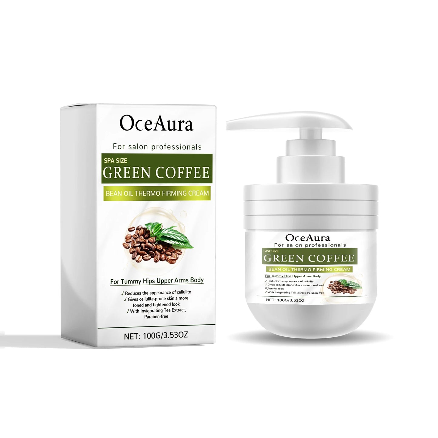 OceAura Green Coffee Body Cream | Firming & Moisturizing Lotion