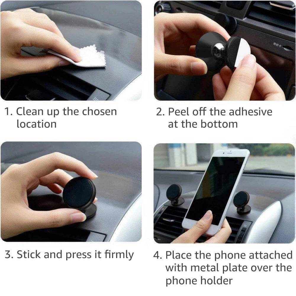 Magnetic Car Phone Holder – Universal Dashboard Mount Stand