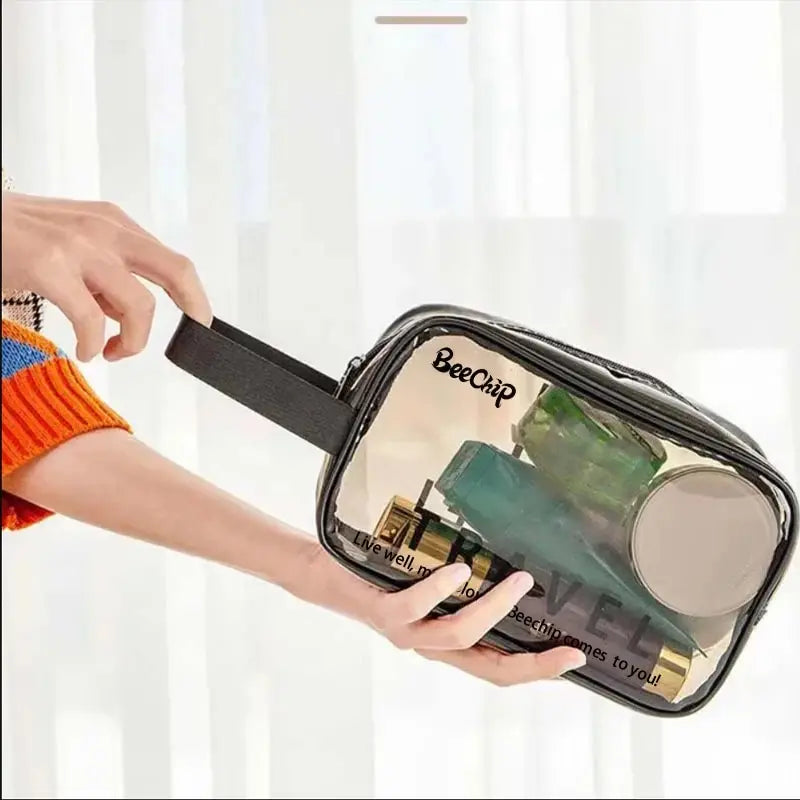Clear PVC Makeup Bag | Travel Cosmetic Organizer Case