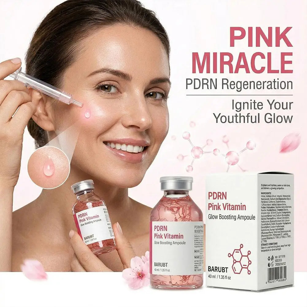 Collagen Silk Peptide Peptide Pink PDRN Glow Intensive Ampoule Intensely Hydrating, Lifting And Firming Increase Skin Elasticity Peaceful Pleasures Health and Wellness