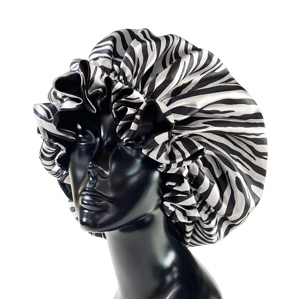 Large Satin Sleep Bonnet Cap – Silky Night Hair Cover Women