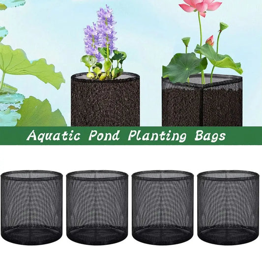 4-Pack Mesh Pond Plant Baskets – Square & Round Aquatic Pots Aquatic Plant Baskets Oasis Select