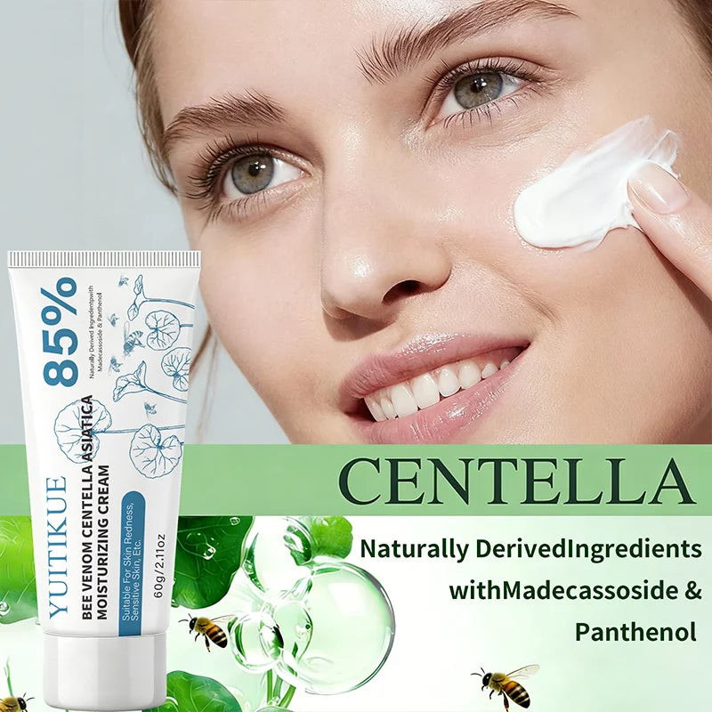 YUITIKUE Bee Venom Centella Asiatica Moisturizing Cream 60g 85% Natural Formula for Sensitive, Redness-Prone Skin Peaceful Pleasures Health and Wellness