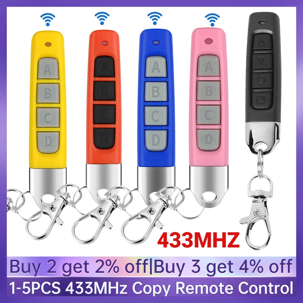 433MHz Remote Control Car Key Garage Door Opener Remote Control Duplicator Clone Cloning Code 4key Wireless Controller Receiver Peaceful Pleasures Health and Wellness