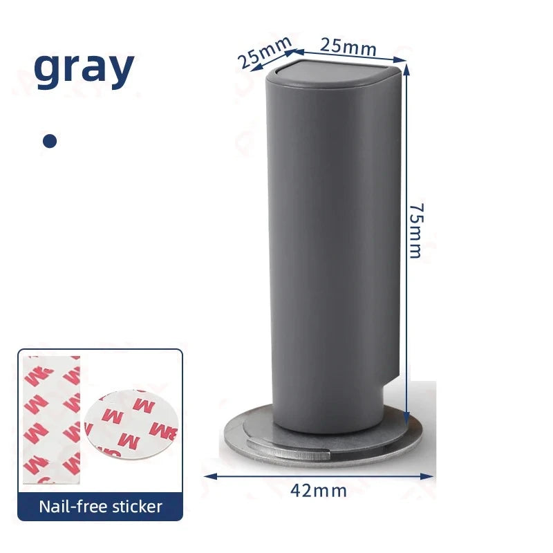 Magnetic Door Stopper Stainless Steel Heavy Duty Door Stop Black Nail-free Door Suction Door Holder Door Hardware Peaceful Pleasures Health and Wellness GRAY