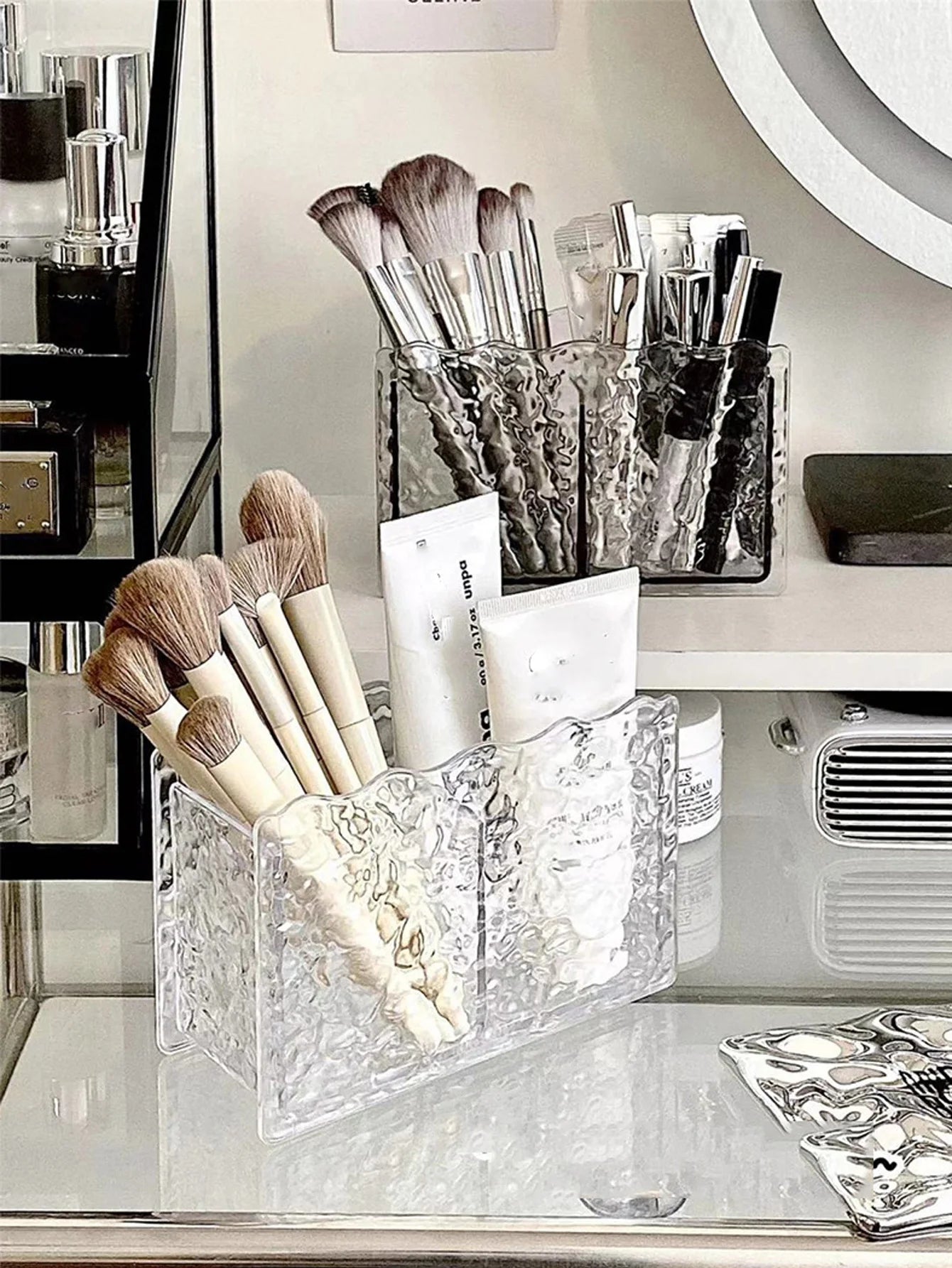 Transparent Cosmetics Storage Box Pencil Holder Stationery Sorting Box Lipstick Eye Shadow Eyebrow Pencil Storage Display Stand Peaceful Pleasures Health and Wellness