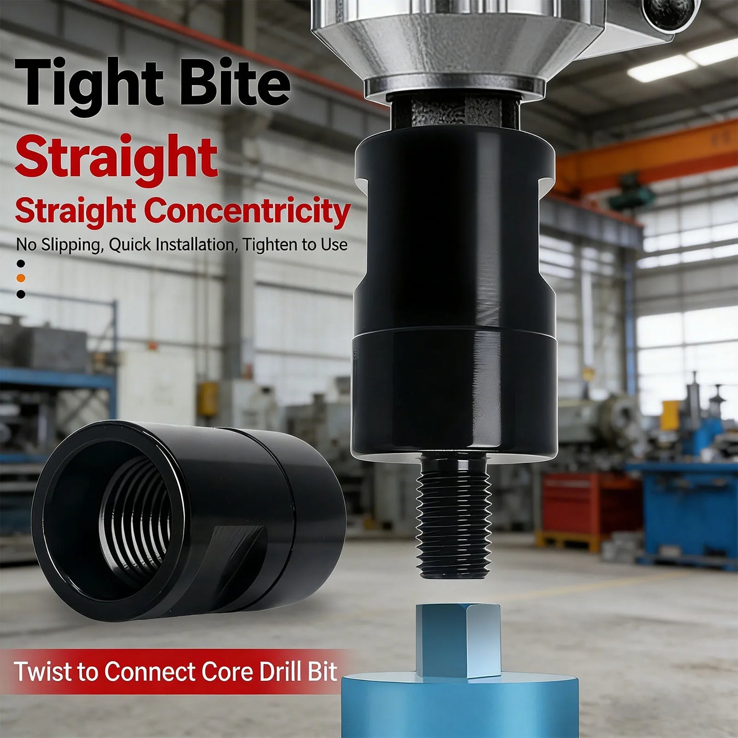 Core Drill Bit Adapter 1-1/4in-7 Female Thread to 16mm Male Thread Core Drill Converter for Concrete Coring Drills Peaceful Pleasures Health and Wellness