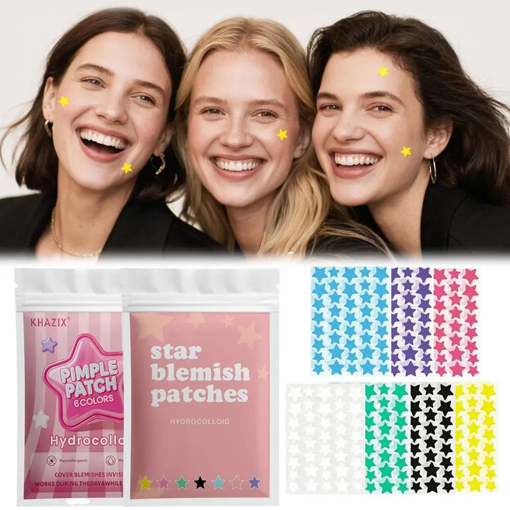 280/1120/1680pcs Star Hydrocolloid Acne Patches,Colorful Star Pimple Patches Ultra-thin Concealer Acne Patches For Face Peaceful Pleasures Health and Wellness