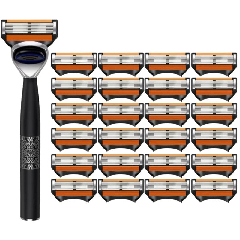 7-Layer Stainless Steel Safety Razor Blades | Replaceable Head