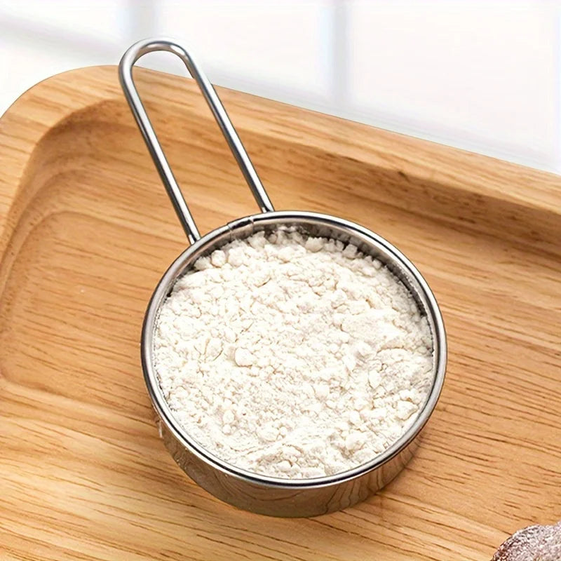 304 Stainless Steel Mini Sugar Powder Sieve Kitchen Baking Tools 40-mesh Filter Screen Cocoa Powder Spreader Baking Flour Sieve Peaceful Pleasures Health and Wellness