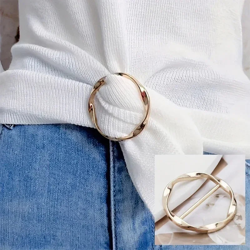 Zinc Alloy Scarf Ring Clip for Women | T-Shirt Belt Buckle