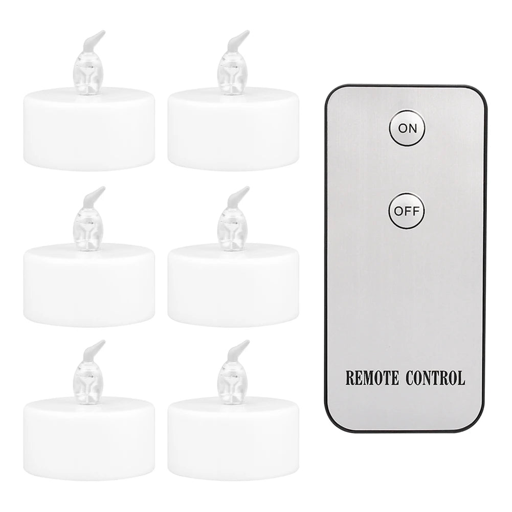 Battery Operated Tea Lights 24/48 Pack Flameless Realistic Flickering Candles LED Tealight for Event Festival Celebration Party Peaceful Pleasures Health and Wellness 6pcs