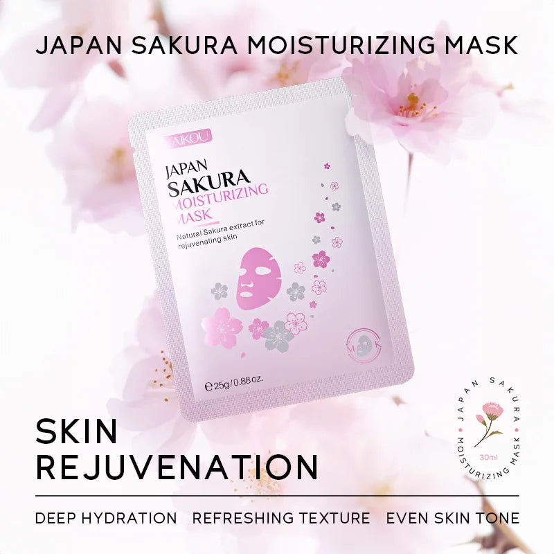 LAIKOU Sakura Sheet Face Mask 10pcs – Moisturizing Anti-Aging