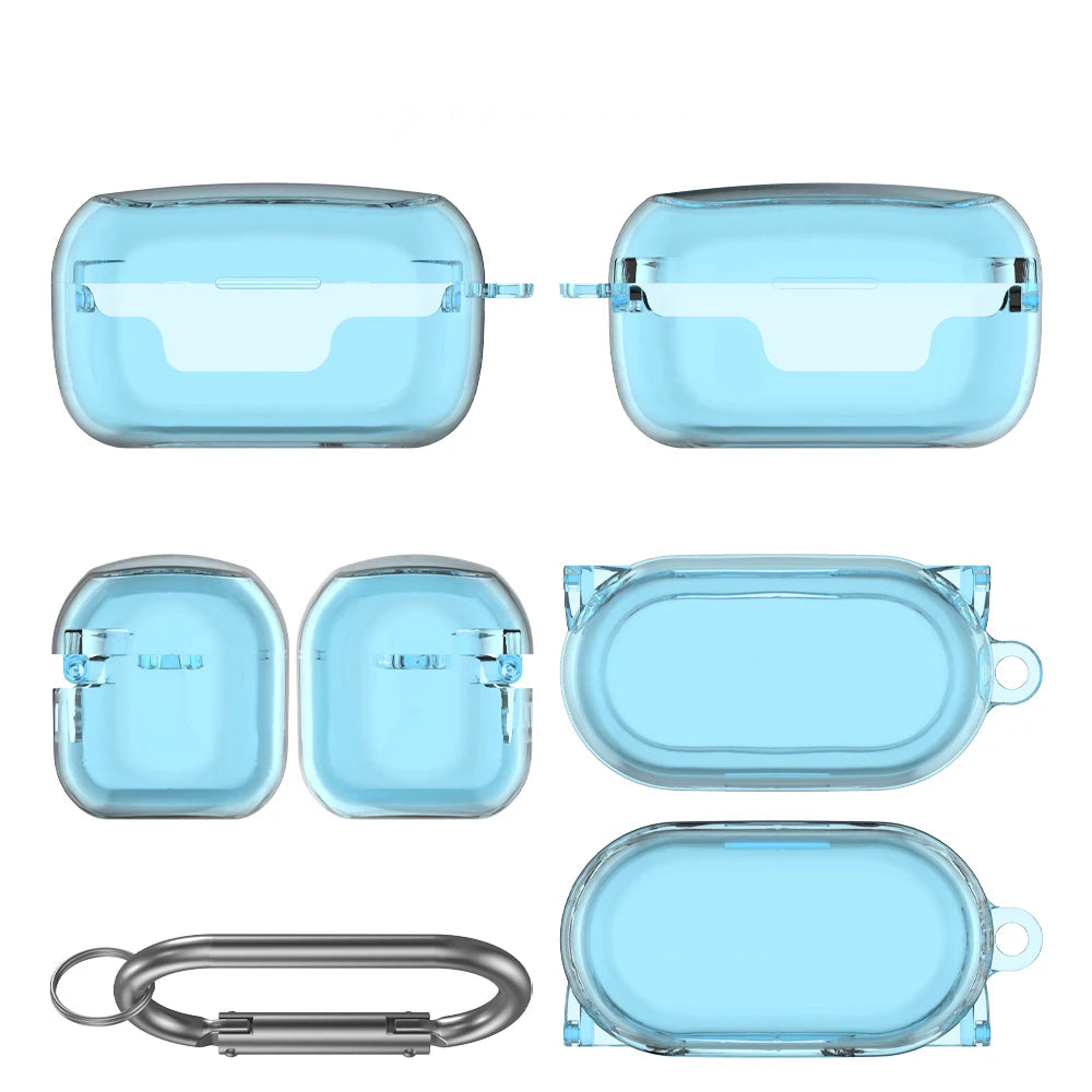 High Quality TPU Protective Case For AVIOT TE-V1R-HEN Cover Candy Color Soft Earphone Cover For AVIOT TE-V1R-HEN With Hook Peaceful Pleasures Health and Wellness Blue