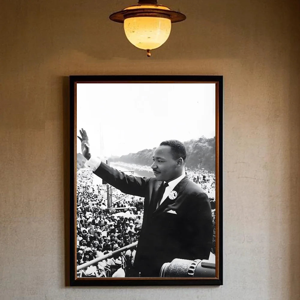 Martin Luther King Jr. HD Waterproof Wall Poster – PVC Decor Wall Art Poster Peaceful Pleasures Health and Wellness