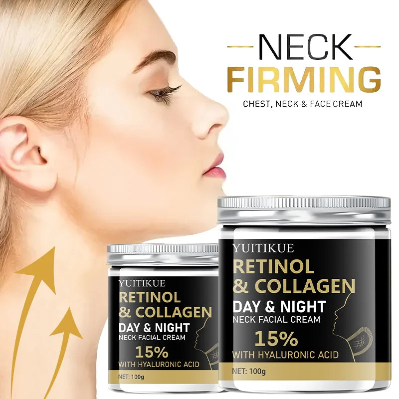 YUITIKUE Retinol Collagen Neck Cream 100g - 15% Retinol & Hyaluronic Acid, Day & Night Moisturizing, Firms & Lifts Neck Skin Peaceful Pleasures Health and Wellness
