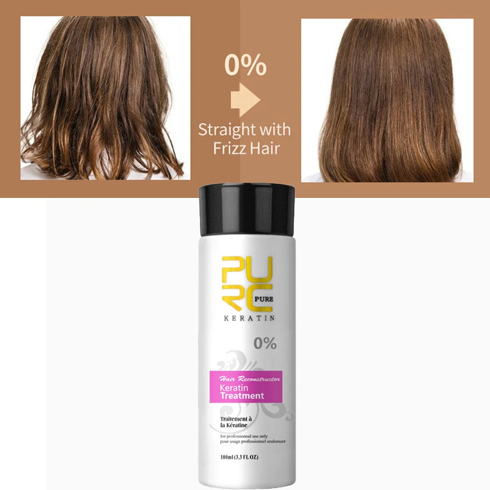 PURC Smoothing Shampoo Conditioner Professional Keratin Hair Treatment Nourishes Dry Repair Damaged Moisturizing Hair Care Peaceful Pleasures Health and Wellness 0 Degree Keratin China Mainland
