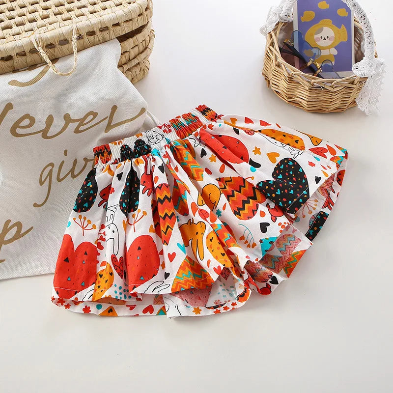 Girls Floral Culottes Wide-Leg Beach Shorts | Ages 4–6