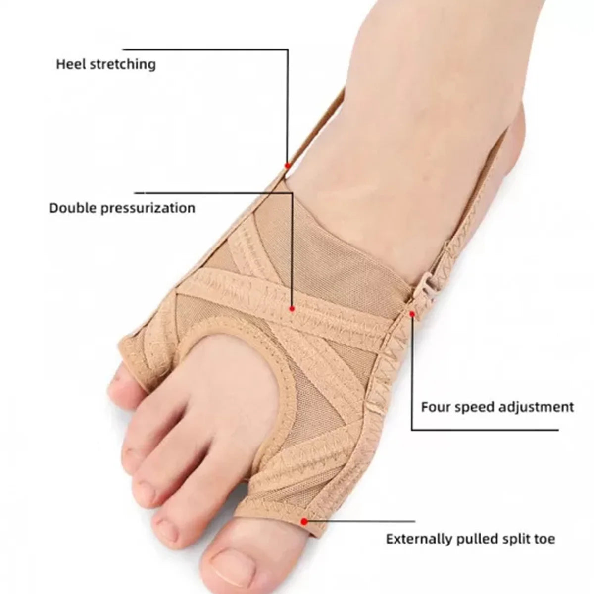 One Pair Mesh Thumb Eversion Big toe Orthosis Set Relieve Foot Pain & Shock Absorption Elastic Force Toe Separator Peaceful Pleasures Health and Wellness