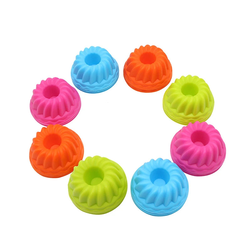 Silicone Cake Cup Mold Nonstick Easy Clean Pastry Mold For Cooking Eggs Baking Muffins Peaceful Pleasures Health and Wellness 12Pcs
