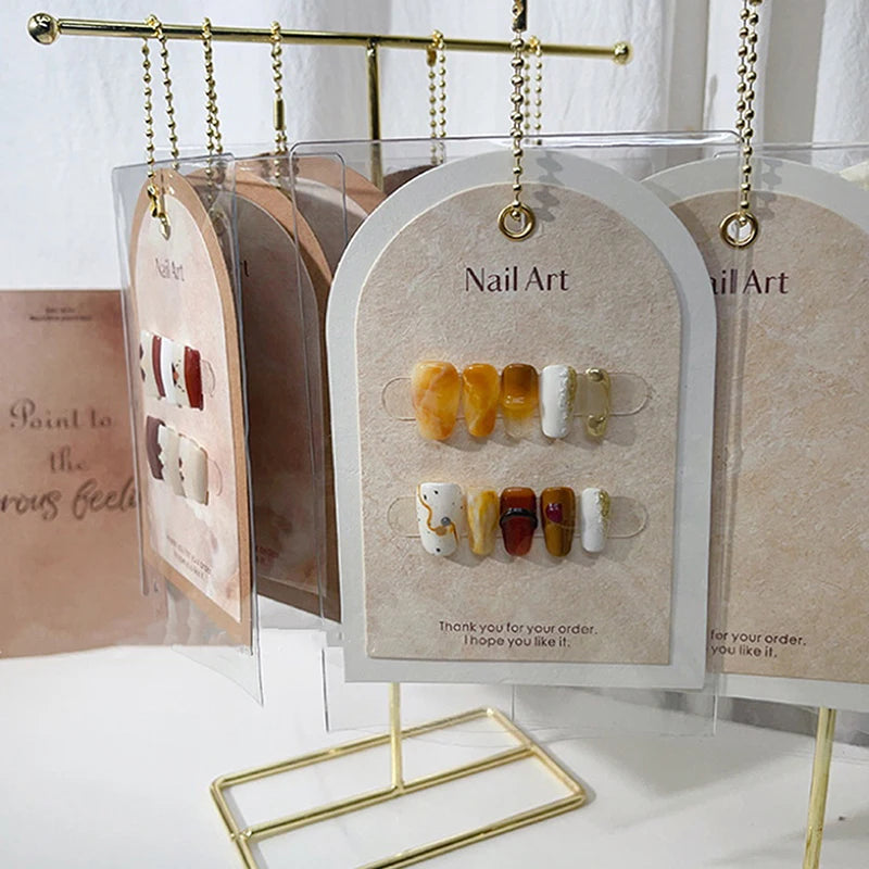 Nail Art Display Shelf False Nail Display Photo Stand Wearing Nail Display Cards Dustproof Bag Storage Nail Display Storage Tool Peaceful Pleasures Health and Wellness