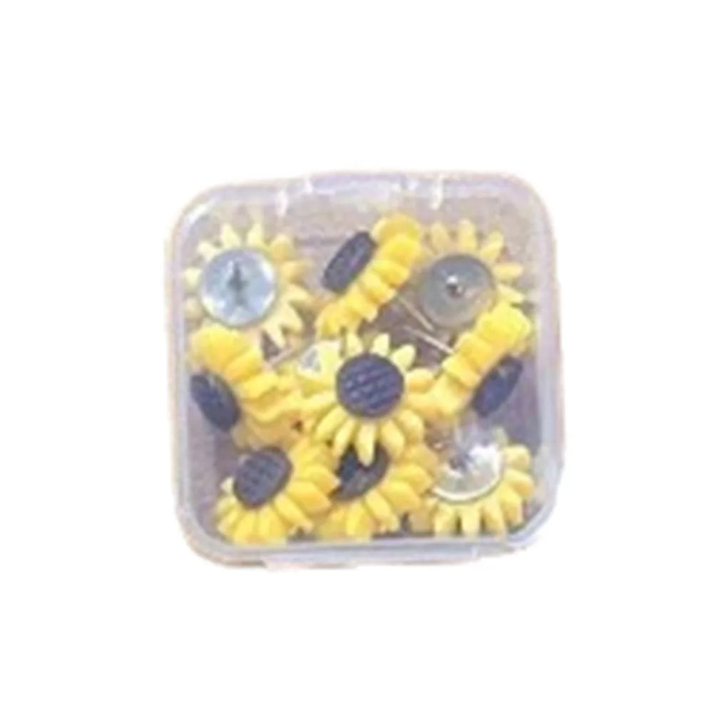 10/20/30/40/50Pcs Creative Sunflower Pushpins DIY Photo Wall Decor Colored Flower Push Pins Reusable Cute Board Push Pin Peaceful Pleasures Health and Wellness 10Pcs