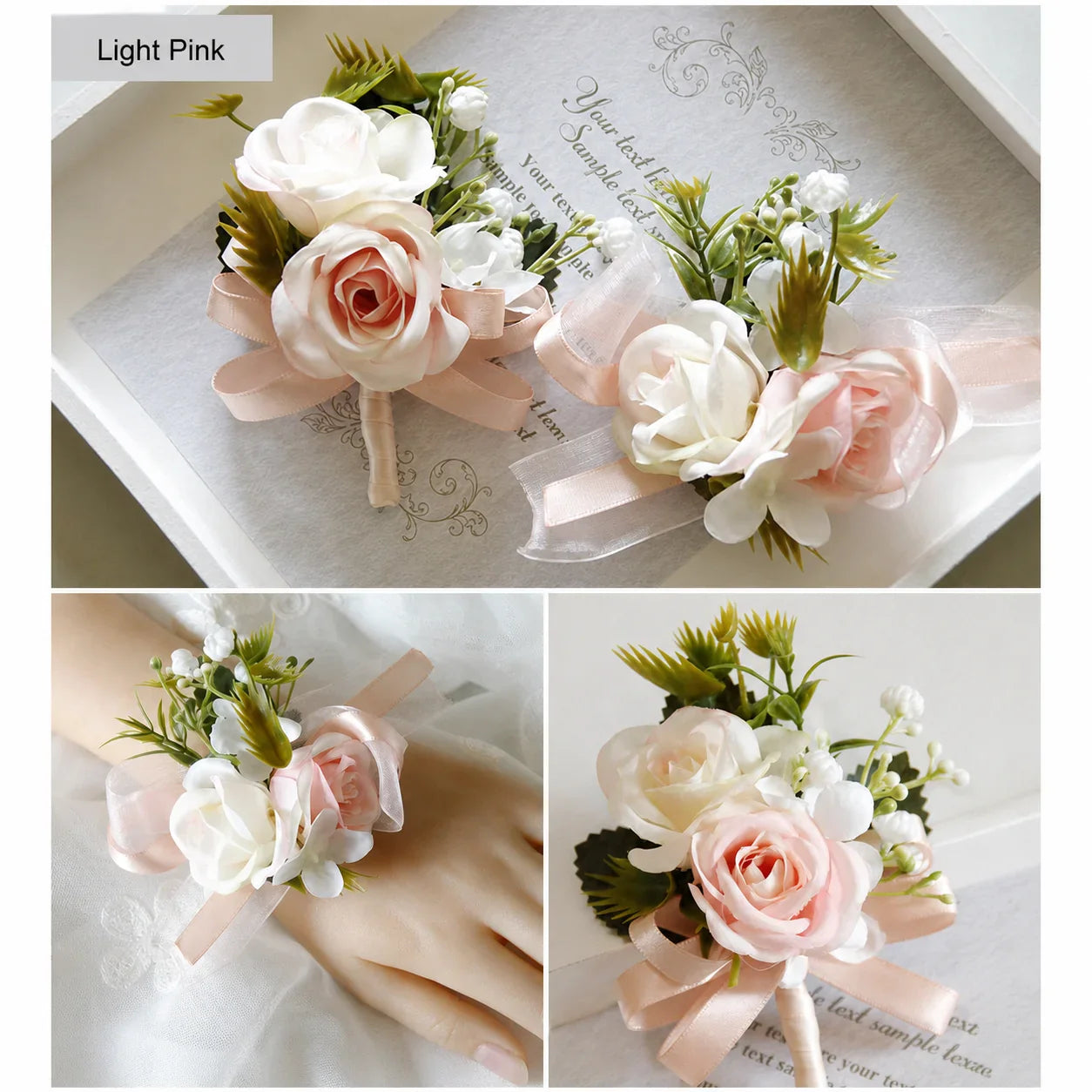 Artificial Fabric Corsage & Wrist Flower | Satin Wedding