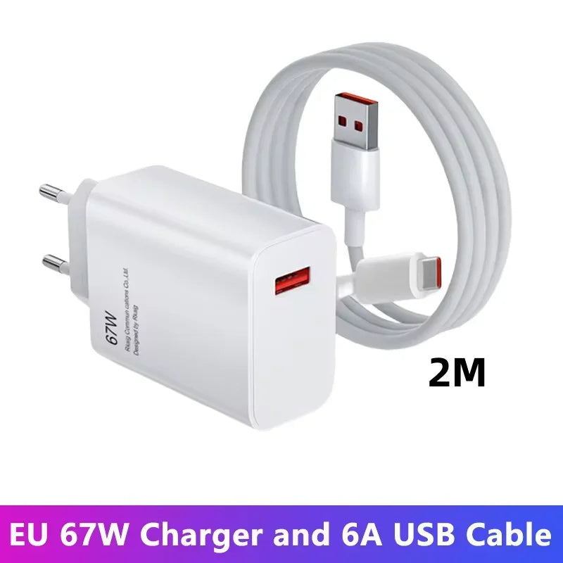 67W USB Fast Charger QC3.0 Type-C Wall Adapter for Xiaomi