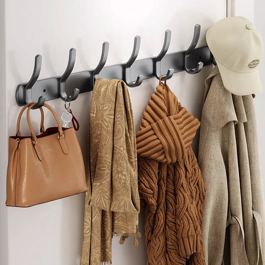 No-Drill Aluminum Wall Hook – Coat, Robe & Bag Hanger Organizer Wall Hook Organizer Peaceful Pleasures Health and Wellness