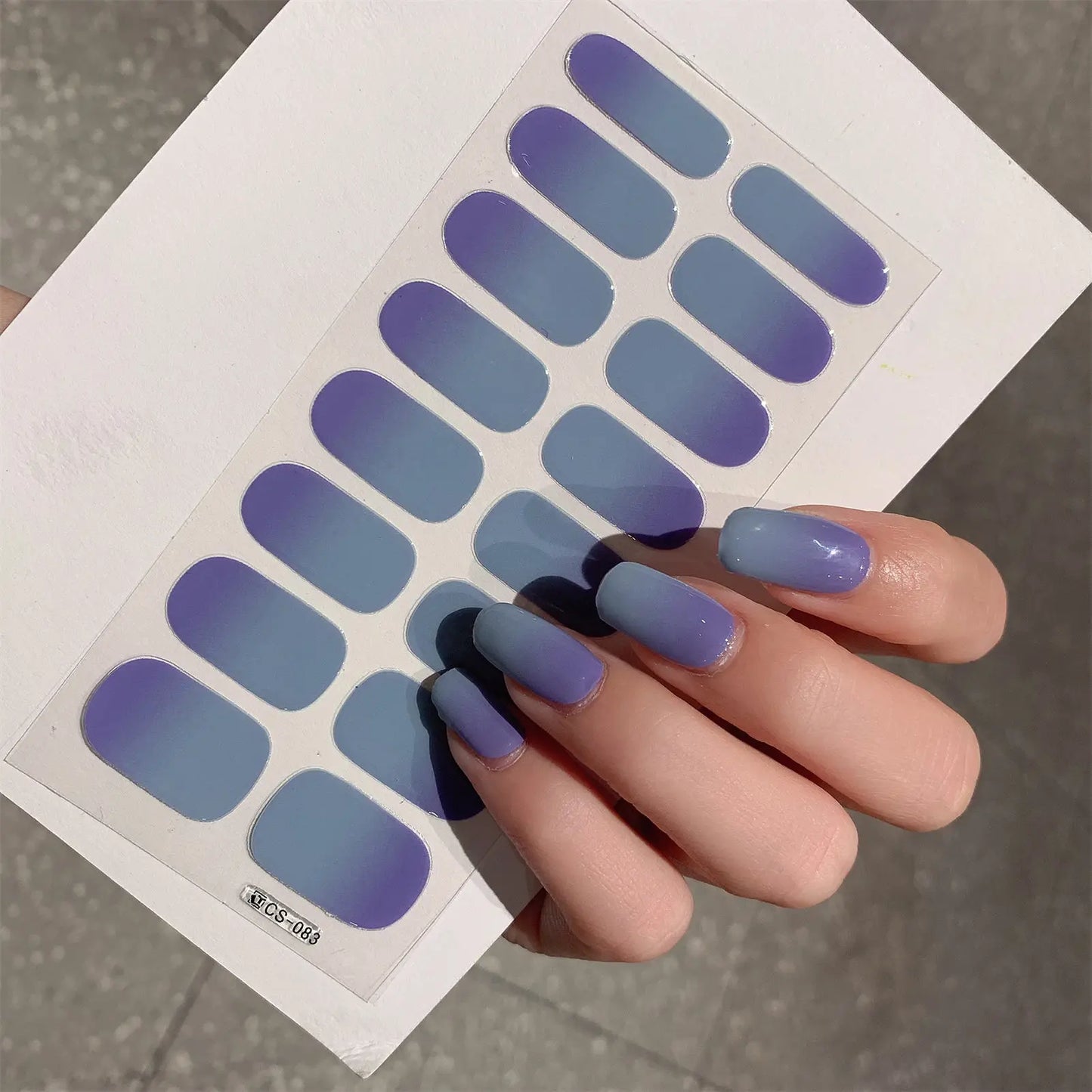Semi-Cured Gel Nail Wraps – Gradient Multi-Color Stickers