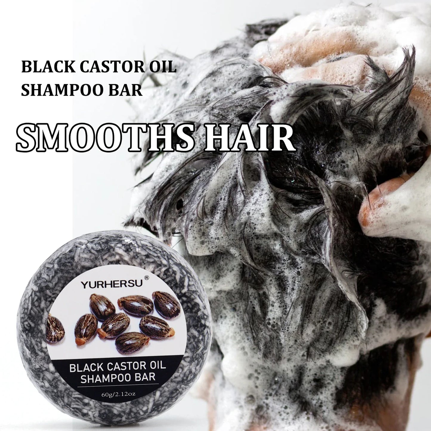 Black Castor 2-in-1 Shampoo & Conditioner Bar 60g | YURHERSU
