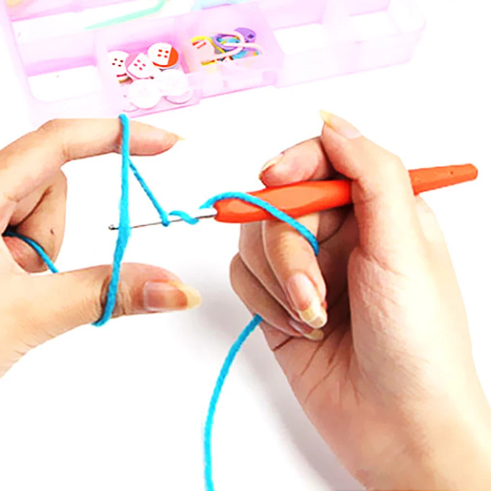 Tpr Crochet 2.0-6.0mm 9-Piece Soft Handle Crochet Hand Woven Rainbow Soft Handle Crochet Aluminum Crochet Set Knitting Needle Peaceful Pleasures Health and Wellness