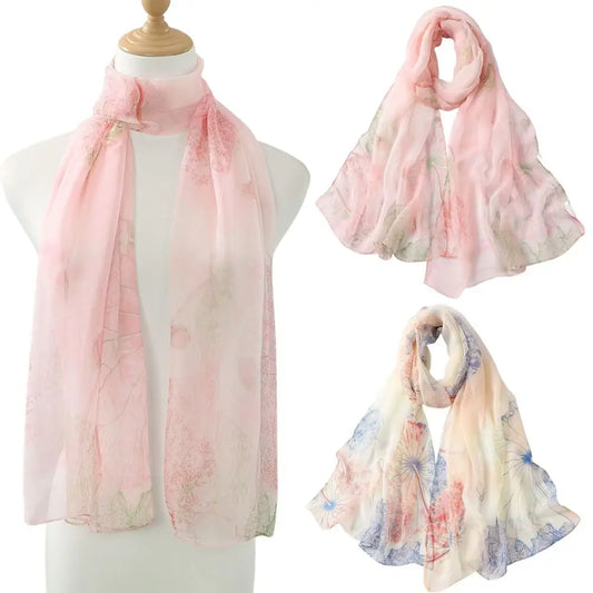 Women's Floral Silk-Feel Beach Shawl Wrap Scarf – Lightweight Scarf & Wrap Oasis Select