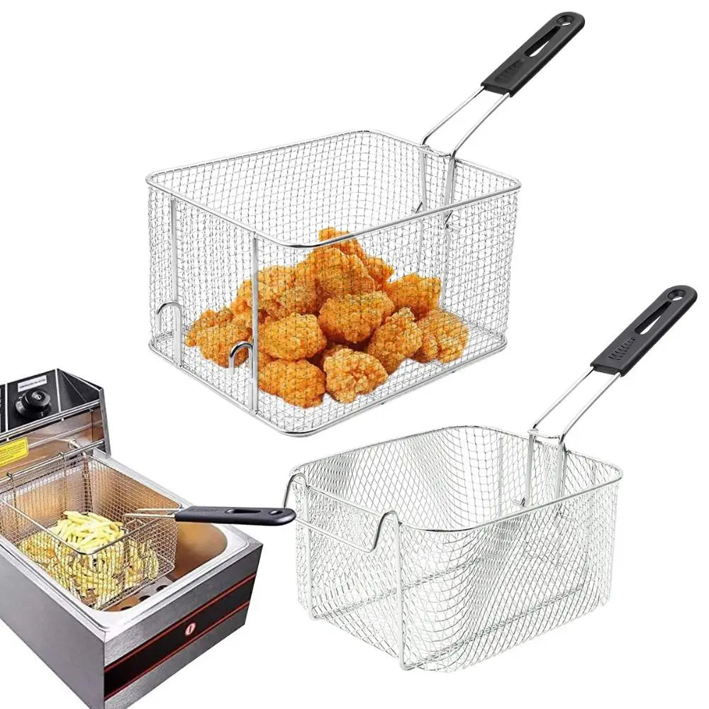 Stainless Steel Square Frying Mesh Basket | Large Capacity