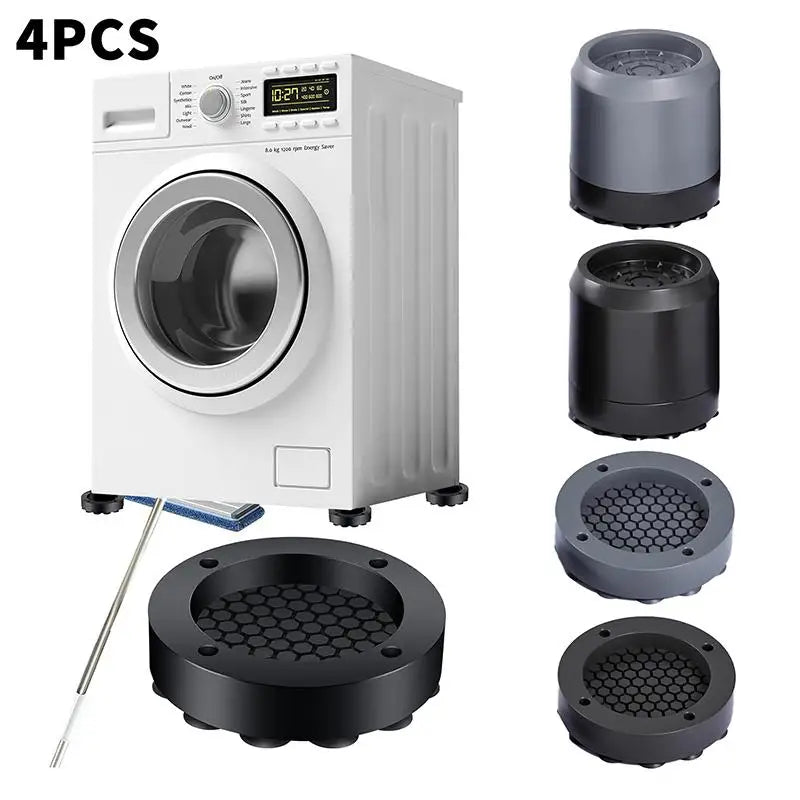 New 4Pcs Universal Anti Vibration Feet Pads Washing Machine Non-Slip Fixed Pads Furniture Rubber Foot Mat Silent Lifting Base Peaceful Pleasures Health and Wellness