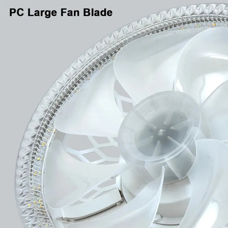 Crystal LED Ceiling Fan Light | Remote Control, 4 Speeds, Dimmable