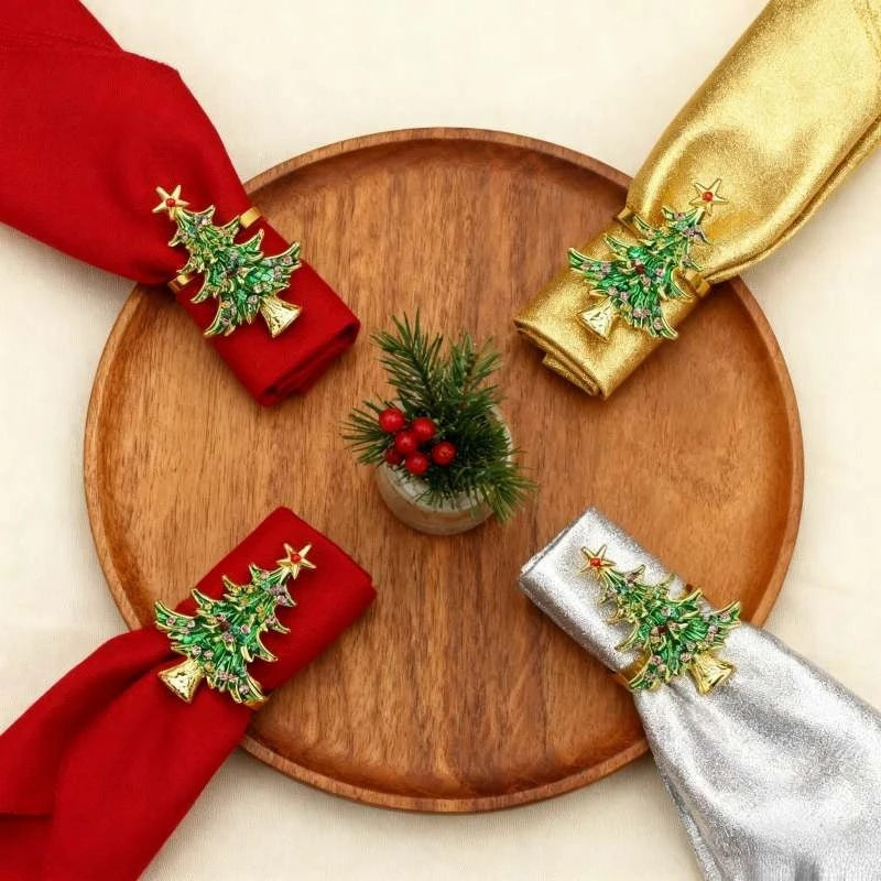 Christmas Tree Napkin Ring Holders – Set of 1–40 | Holiday Decor