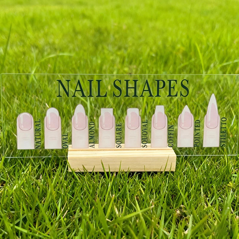 Nail Shape Guide Acrylic Display Board | 10 Fingertip Models
