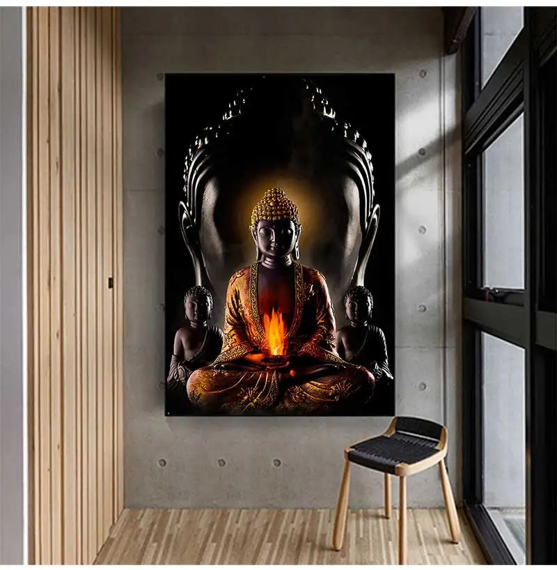 Buddha Canvas Wall Art | Unframed Buddhism Poster Print