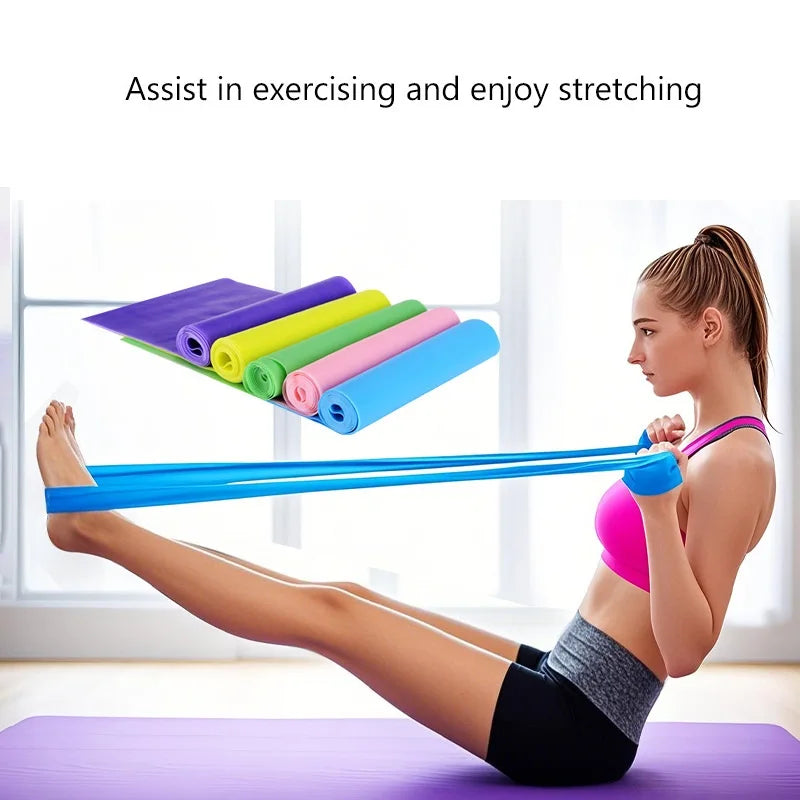 New Yoga Pilates Resistance Band - Long Elastic Stretch Band for Lower Body Strength Training Physical Therapy Home Gym Exercise Peaceful Pleasures Health and Wellness