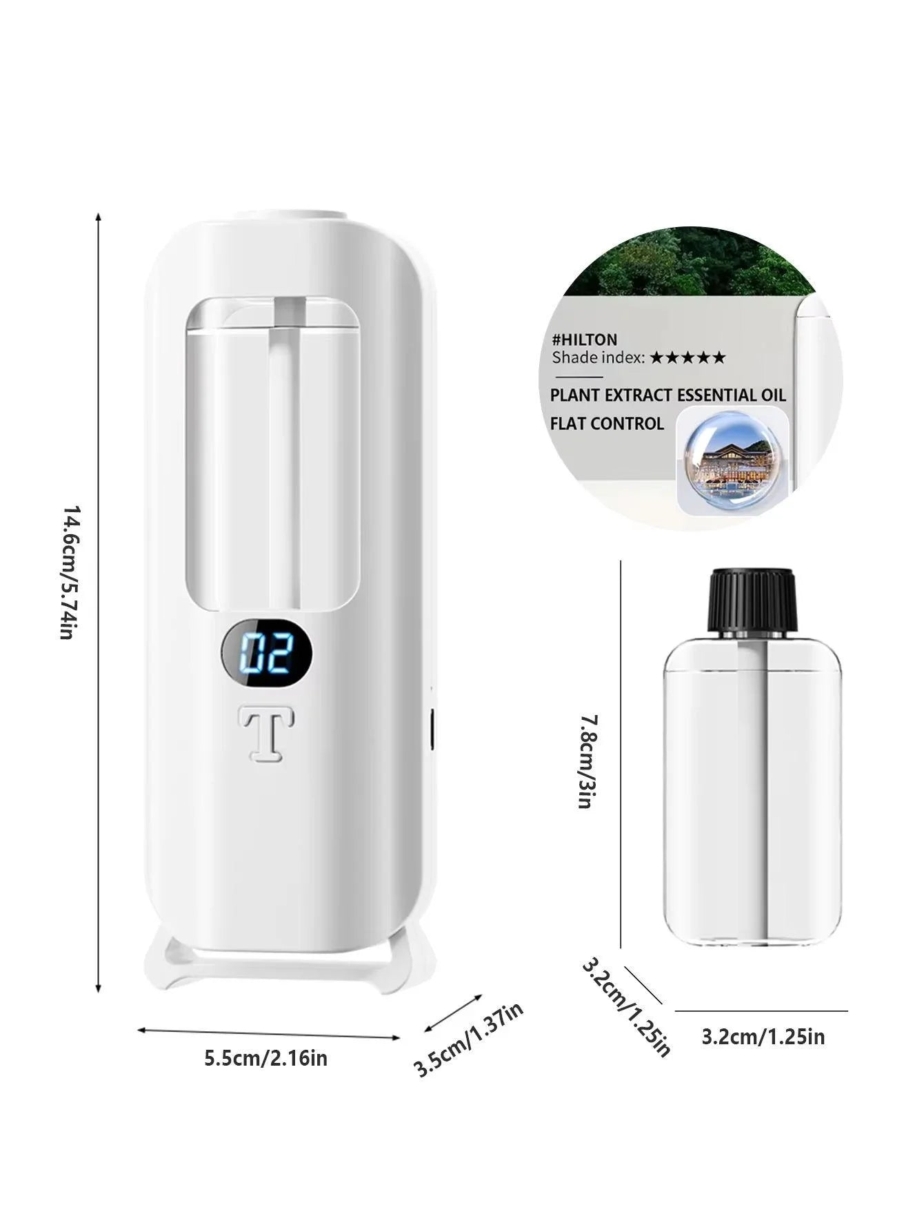 Automatic Aromatherapy Machine And Air Humidifier With Digital Display And Colored Lights -Machine Office Home, And Bathroom Peaceful Pleasures Health and Wellness Hilton oil Machine